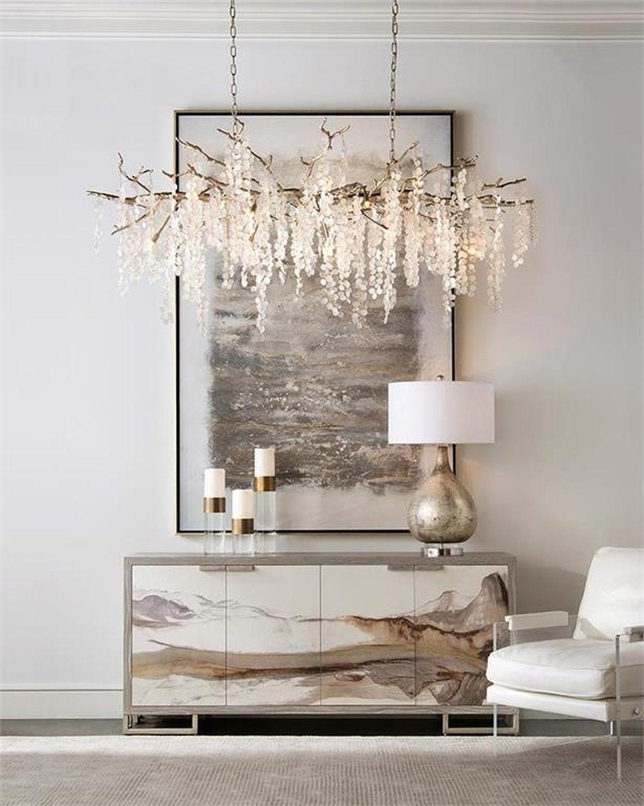 15-Light Frosted Crystal Cluster Chandelier