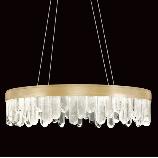30.5-Inch Reversible LED Glass Pendant Light / Gold