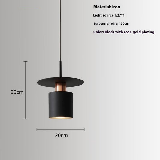 Minimalist 20–35cm Pendant Light / White Light / Black 20CM