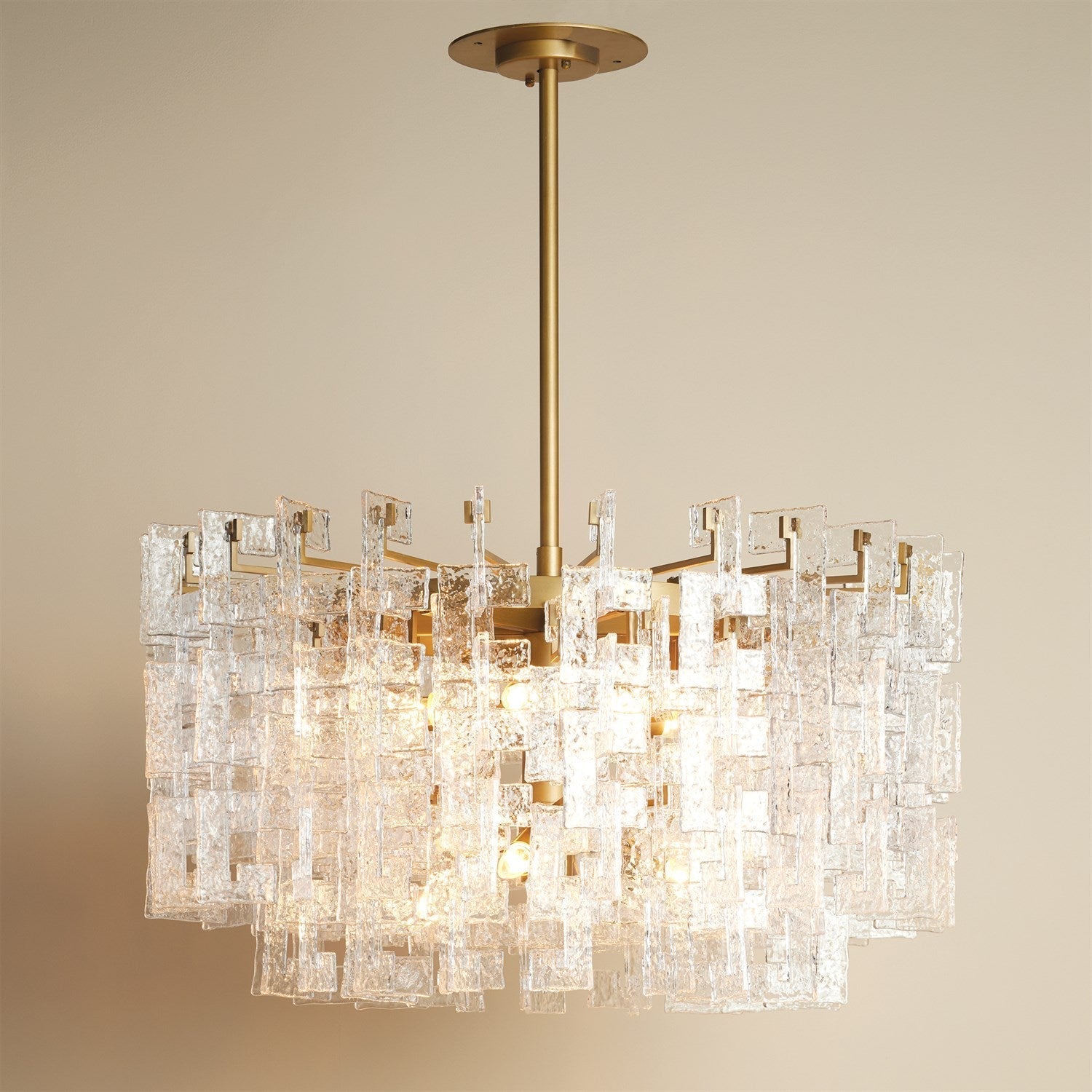 12-Light 265-Piece Glass Brass Chandelier / Default Title
