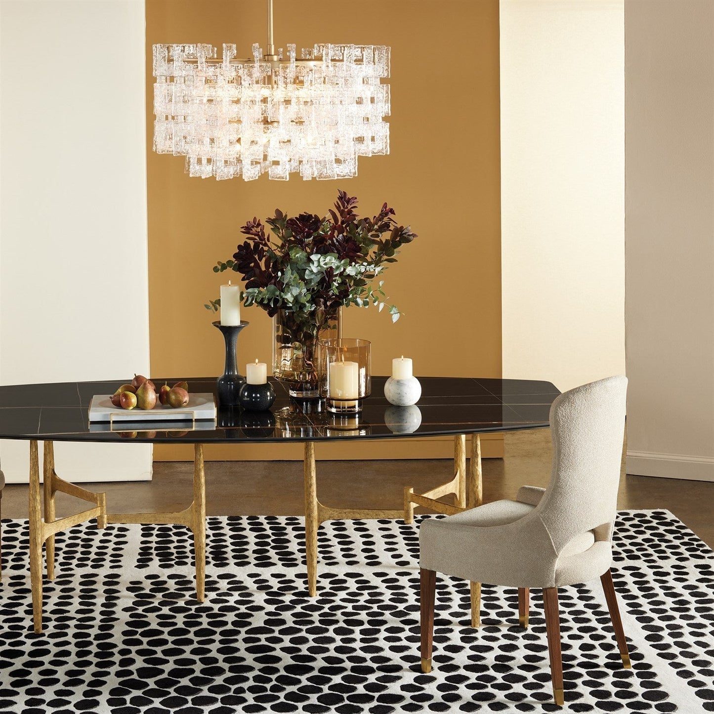 12-Light 265-Piece Glass Brass Chandelier