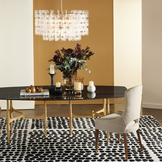 12-Light 265-Piece Glass Brass Chandelier