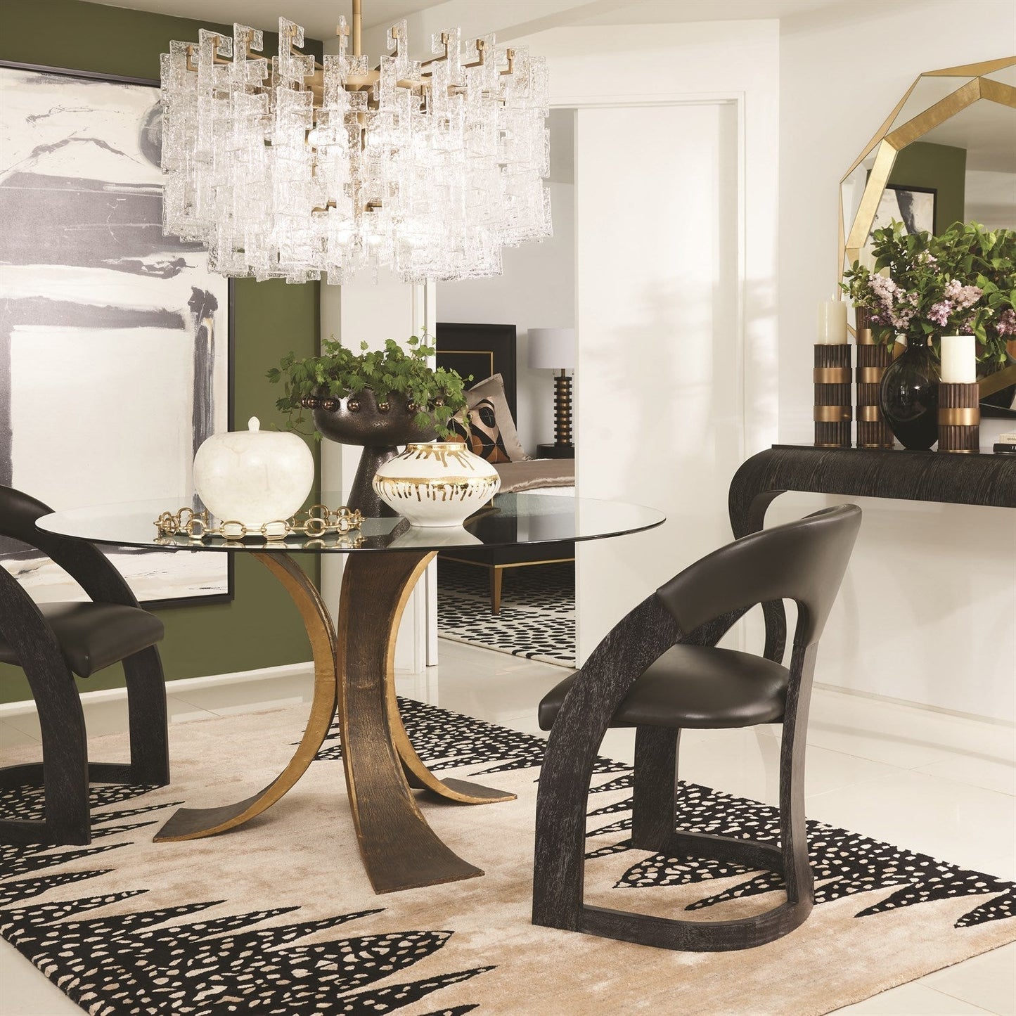 12-Light 265-Piece Glass Brass Chandelier