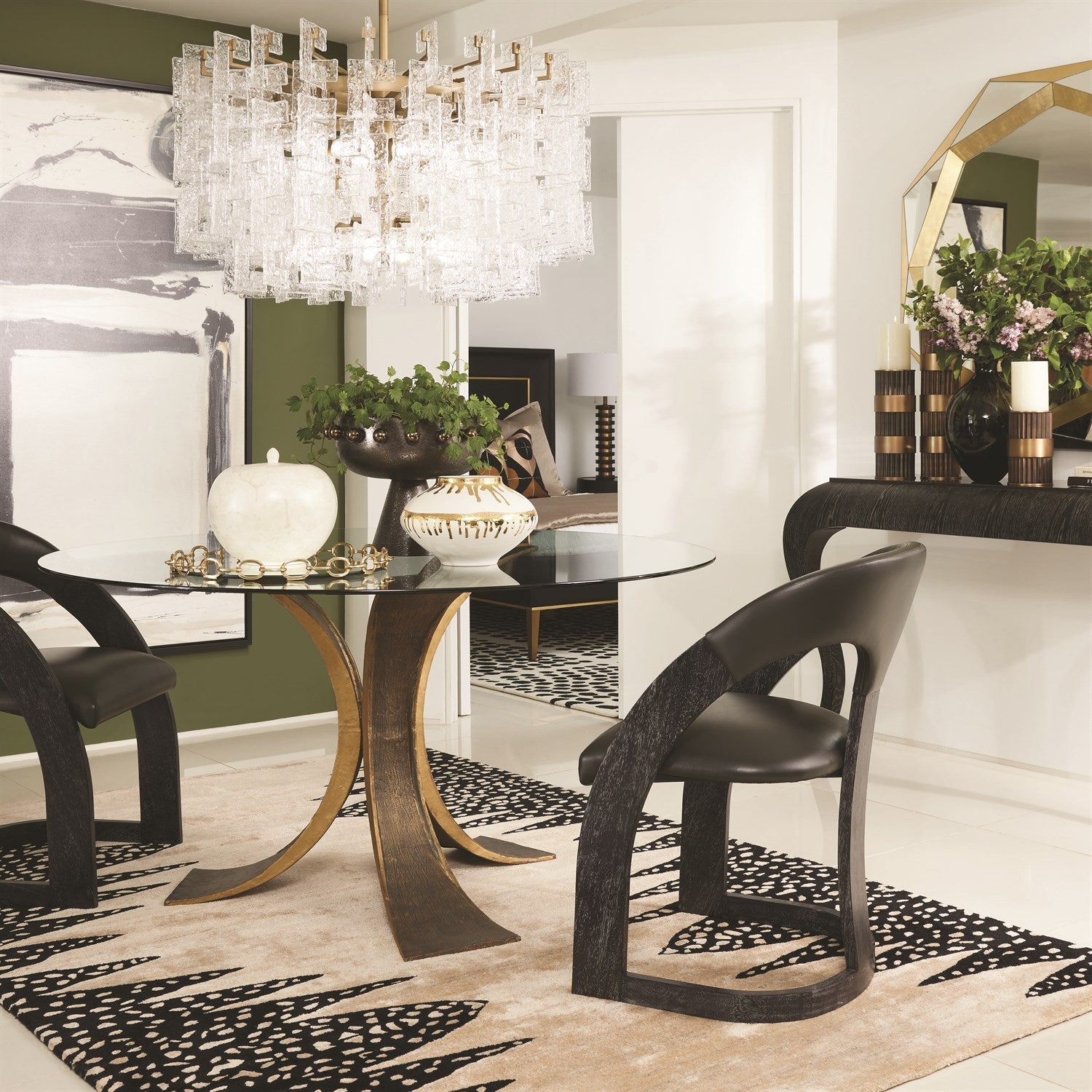 12-Light 265-Piece Glass Brass Chandelier