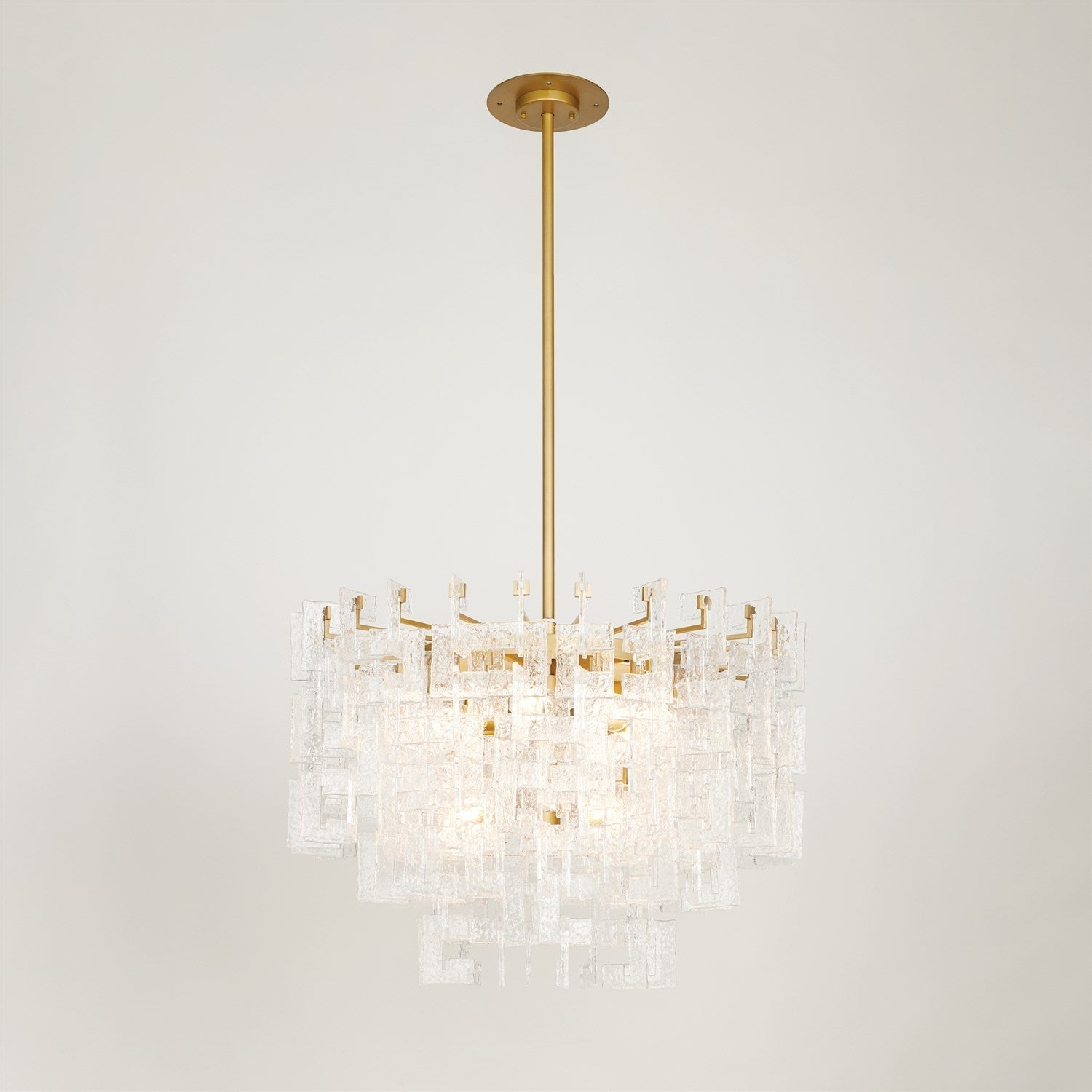 12-Light 265-Piece Glass Brass Chandelier