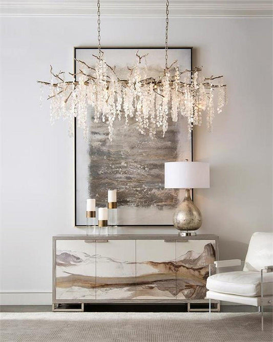 15-Light Frosted Crystal Cluster Chandelier