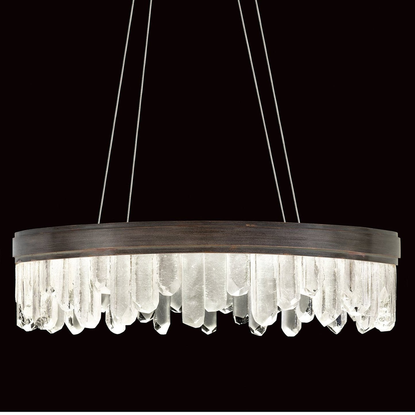 30.5-Inch Reversible LED Glass Pendant Light / Bronze