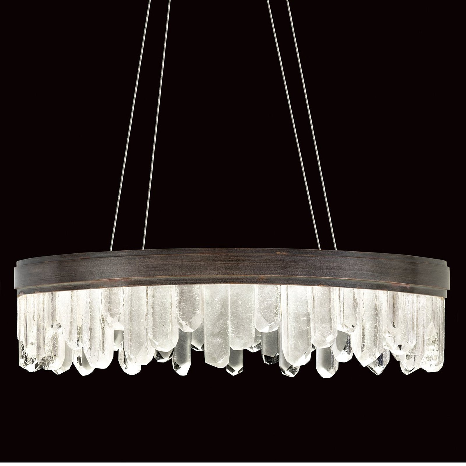 30.5-Inch Reversible LED Glass Pendant Light / Bronze