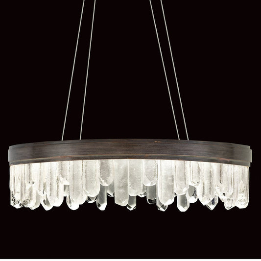 30.5-Inch Reversible LED Glass Pendant Light / Bronze