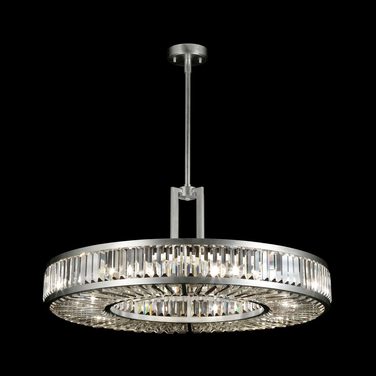 37-Inch Crystal Panel Round Pendant Light