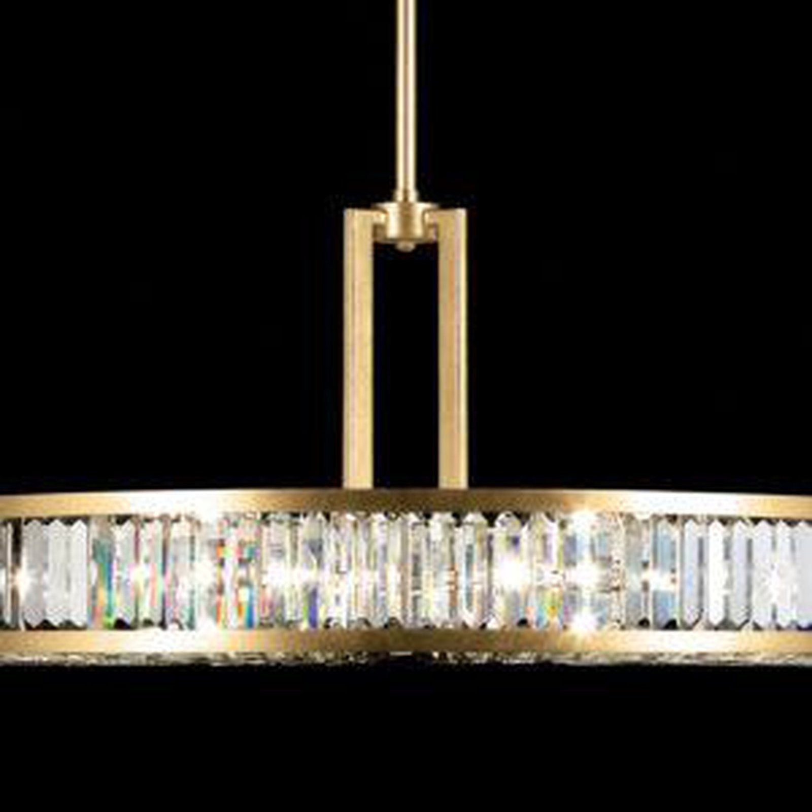 37-Inch Crystal Panel Round Pendant Light