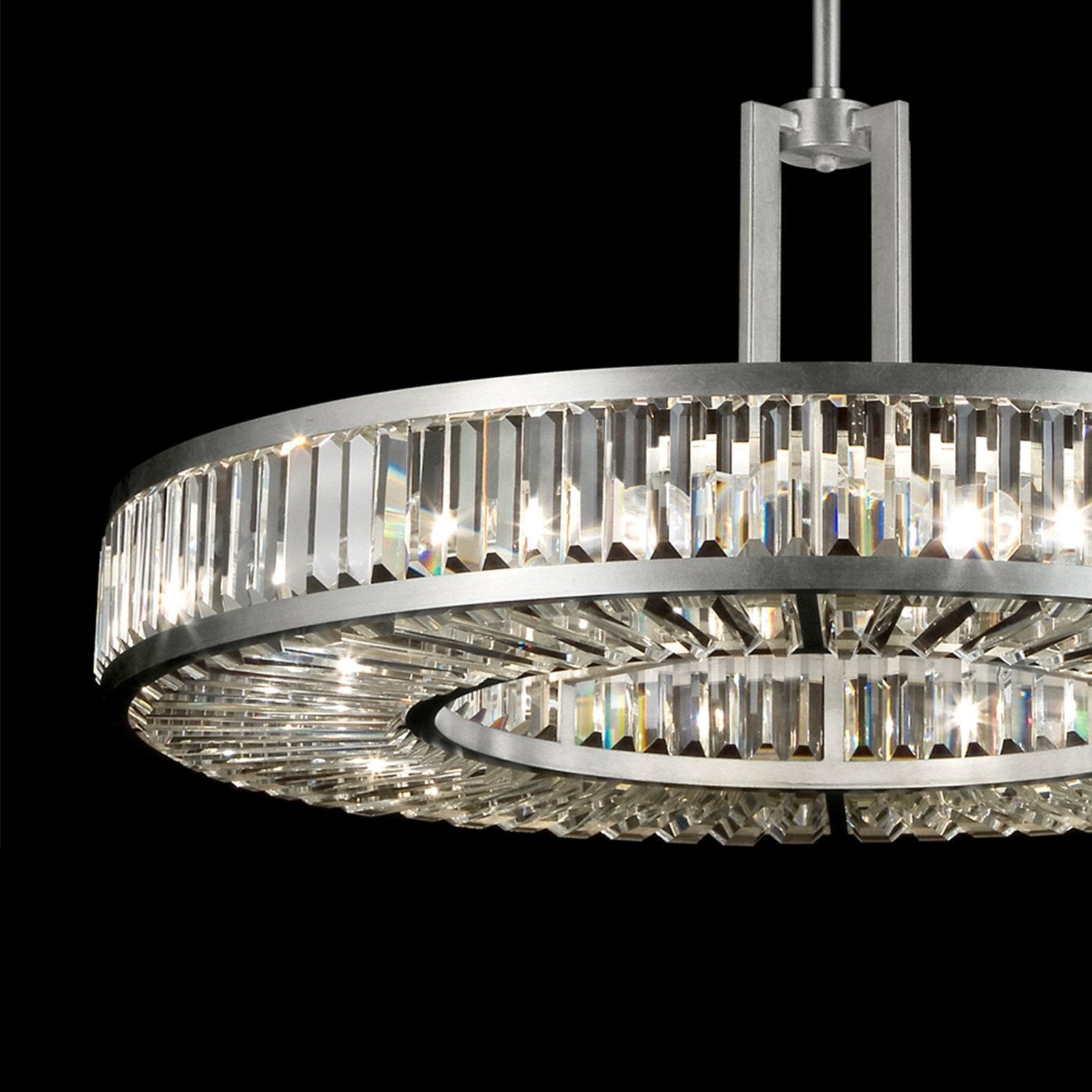 37-Inch Crystal Panel Round Pendant Light
