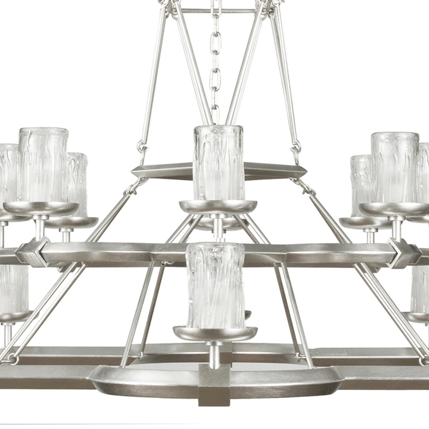 58-Inch Handcrafted Metal Round Chandelier