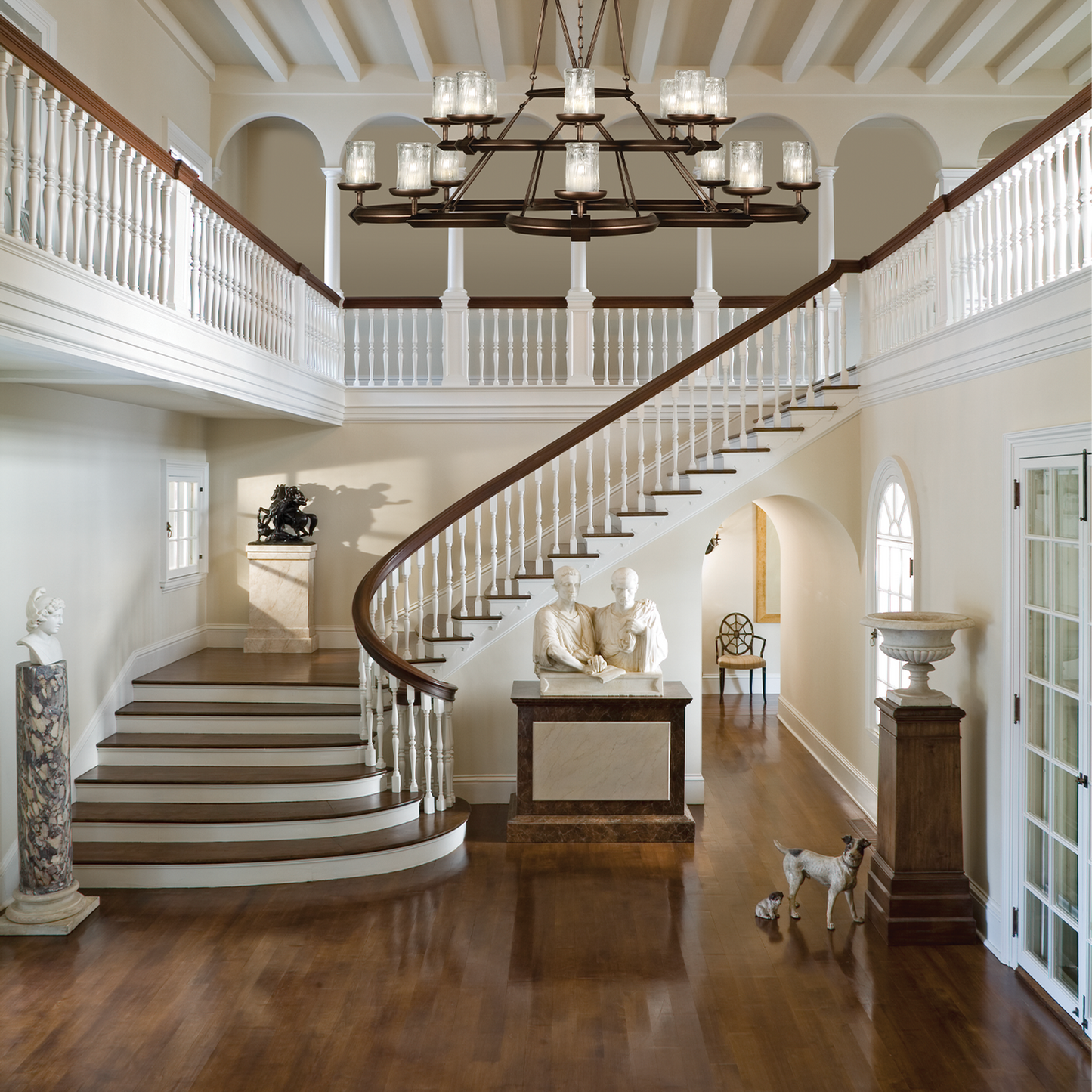 58-Inch Handcrafted Metal Round Chandelier