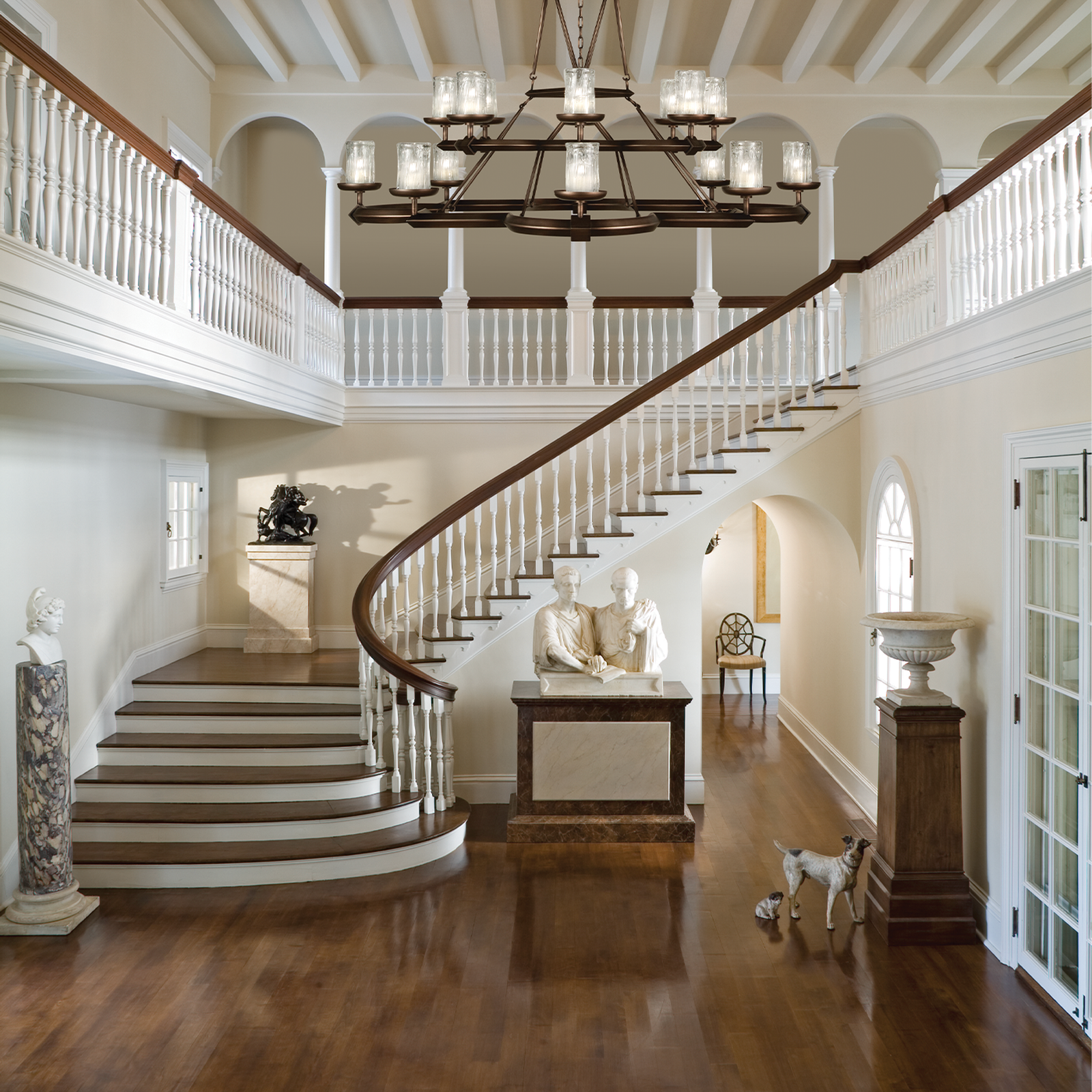 58-Inch Handcrafted Metal Round Chandelier