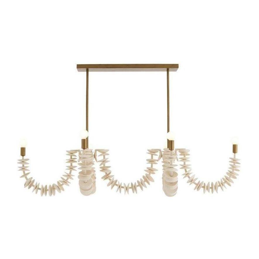 Coconut Shell Linear Brass Chandelier / Default Title