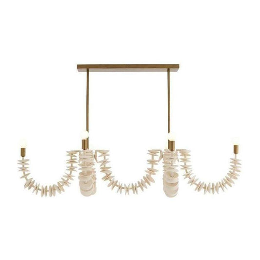 Coconut Shell Linear Brass Chandelier / Default Title