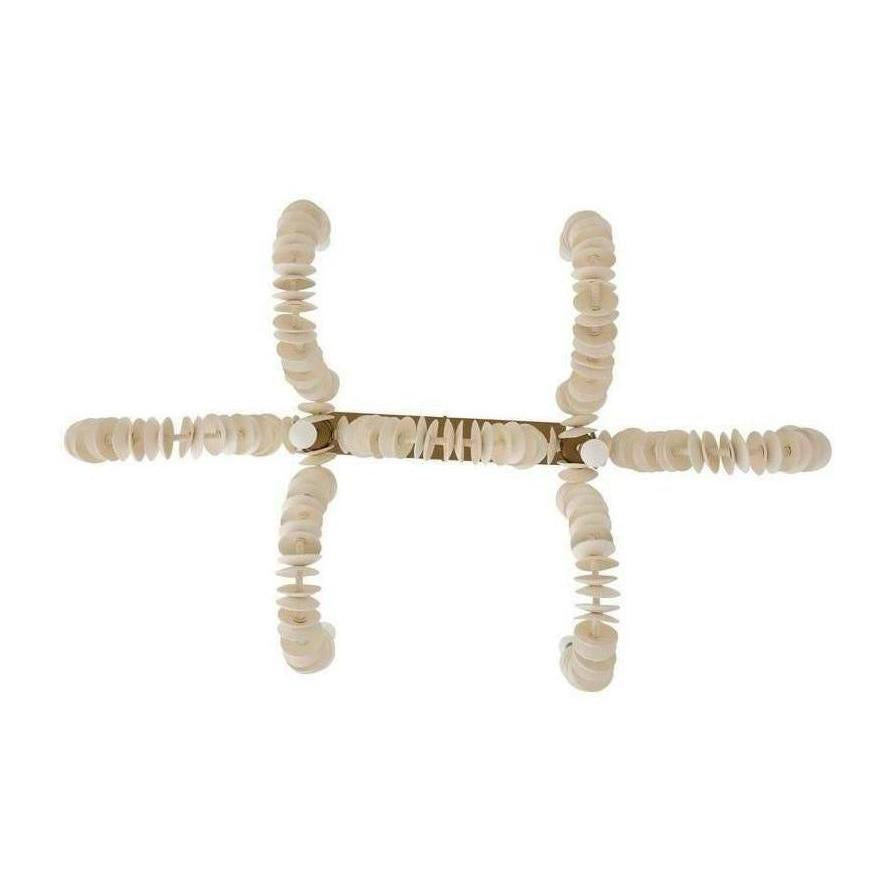 Coconut Shell Linear Brass Chandelier