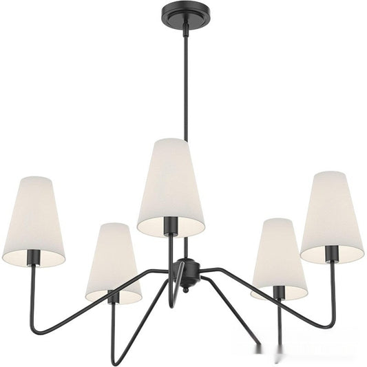 Industrial 4- or 5-Light Chandelier / Golden 5 Heads