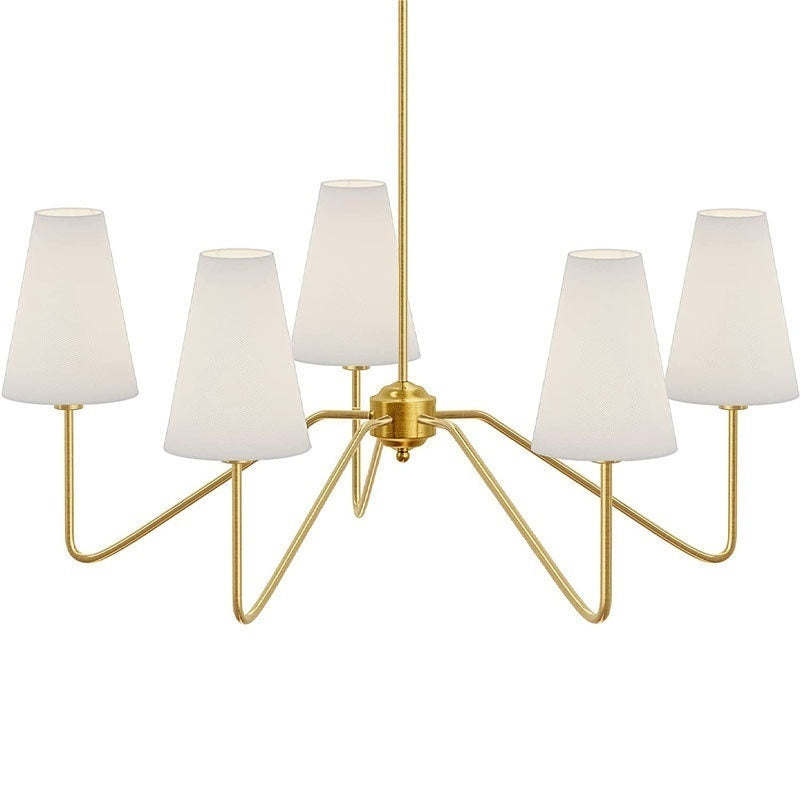 Industrial 4- or 5-Light Chandelier