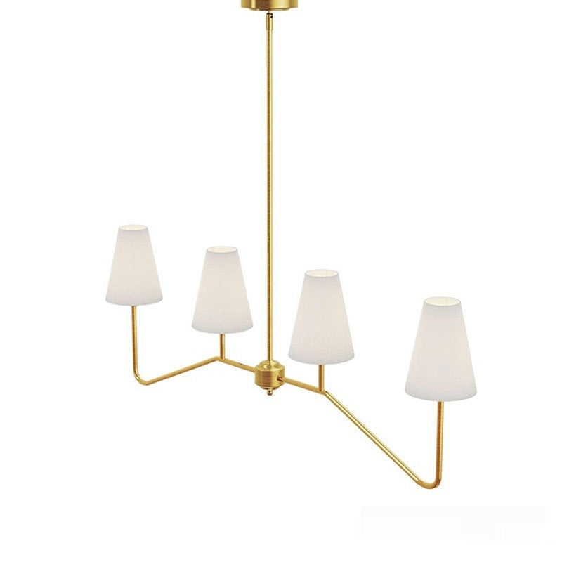 Industrial 4- or 5-Light Chandelier / Golden 4 Heads