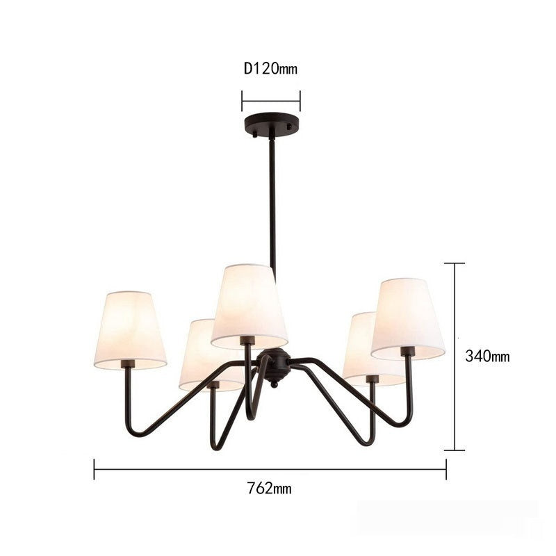 Industrial 4- or 5-Light Chandelier