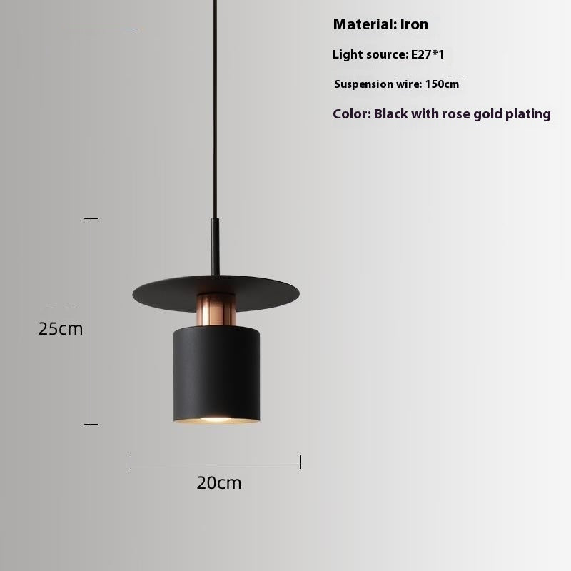 Minimalist 20–35cm Pendant Light / White Light / Black 20CM