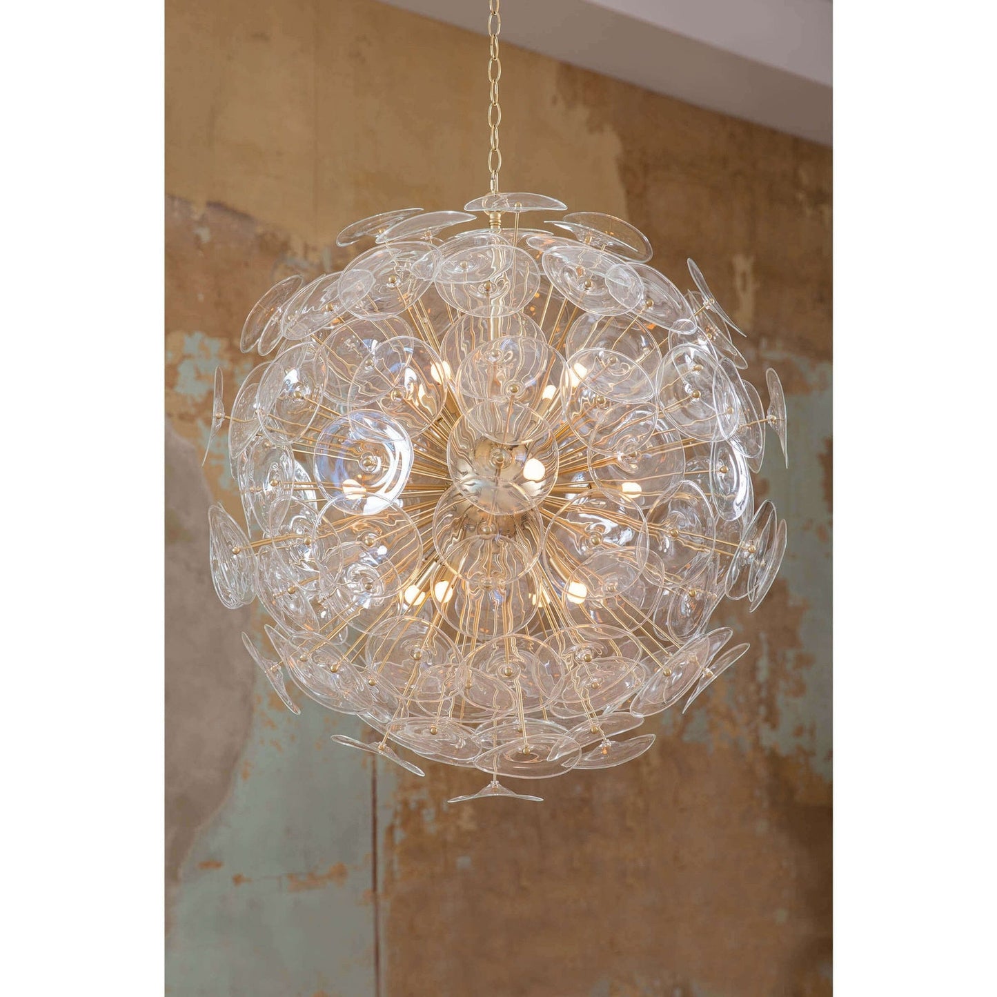 Sputnik Clear Glass Disc Chandelier