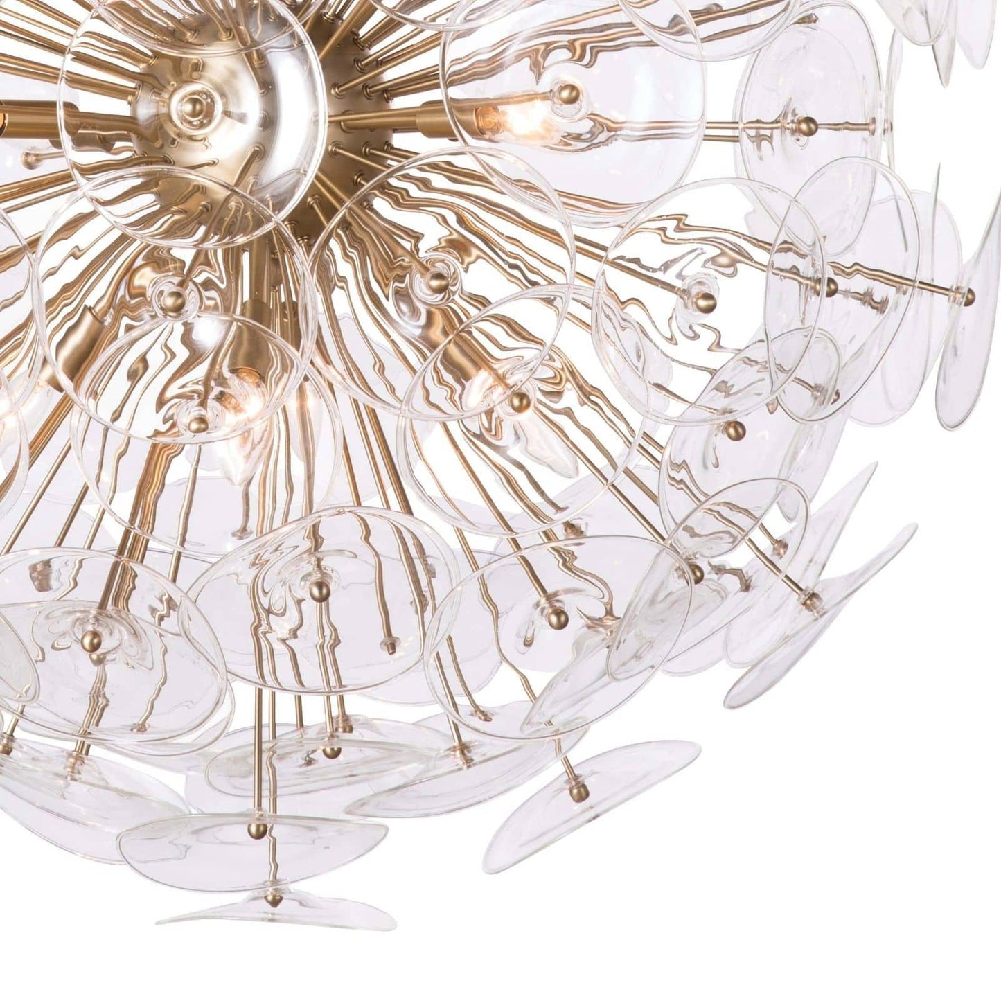 Sputnik Clear Glass Disc Chandelier