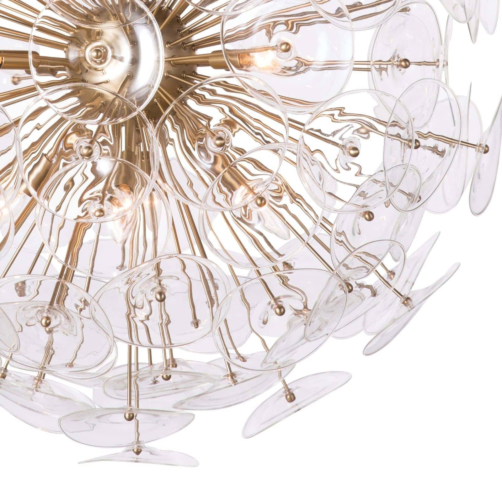 Sputnik Clear Glass Disc Chandelier